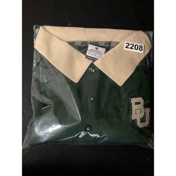 Nike Baylor University Polo Men's XL Green Logo Stripe Preppy Performance Golf - Picture 7 of 7